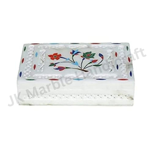 กล่องเครื่องประดับหินอ่อนวินเทจพร้อมการออกแบบฝังที่ซับซ้อน กล่องฝังหินอ่อนทําด้วยมือสําหรับขาย - Product Image 3