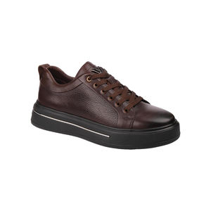M054 Baskets décontractées en cuir pour hommes avec logo V triangulaire, lacets plats, semelle en caoutchouc, talon bas, à lacets, vente en gros, export - Product Image 3