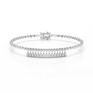 Bracelet tennis de luxe en or blanc 14KT avec diamants ronds cultivés en laboratoire couleur DEF VVS clarté 8 grammes cadeau parfait luxe - Product Image 2