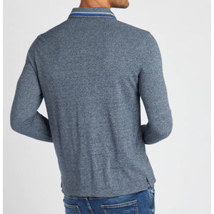 Personalizado de los hombres de manga larga para Polo Deportes Camisetas Patrón Sólido de punto de algodón tejido de poliéster - Product Image 4