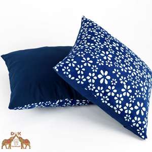 Housse de coussin en coton indigo Dabu en gros, taie d'oreiller décorative pour canapé, décoration intérieure pour salon, extérieur, pour le Nouvel An - Product Image 4