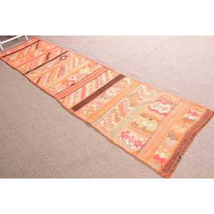พรมคิลิมวินเทจ ขนาด 2.7x10.2 ฟุต (83x312 ซม.) สีส้มไล่เฉดแบบตุรกี - Product Image 3