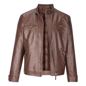 Chaqueta de cuero de vaca genuina para hombre, motociclista, motociclista, fábrica ajustada - Product Image 3
