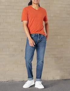 Jeans slim pour hommes 100% coton, taille haute, léger, motif droit, service OEM disponible - Product Image 4