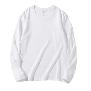 T-shirt à manches longues pour homme, doublé en polaire, sous-vêtement thermique, col rond, décontracté, chemise de base, 100% coton, vêtements d'automne et d'hiver - Product Image 1