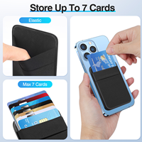 Dompet Ponsel Magnetik Leopard Elastis Kuat yang Dapat Dipasang, Kantong Kartu Ponsel Lapis Ganda untuk iPhone