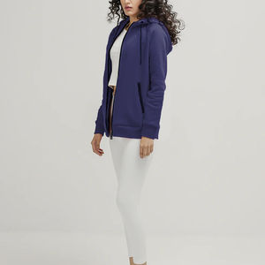 Sudadera con Capucha para Mujer, Elegante, 100% Algodón, Talla Grande, con Cierre, Transpirable, Decorada con Lentejuelas, Logotipo Personalizado en la Parte Delantera, para Invierno y Otoño - Product Image 3