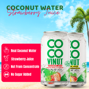 น้ำมะพร้าวเขตร้อนขนาด330มล. พร้อมสตรอเบอรี่พร้อมส่ง OEM ODM ผักผลไม้จากโรงงานเวียดนาม - Product Image 5
