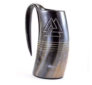Taza de cuerno vikingo hecha a mano para recreaciones y decoraciones históricas Suministros para manualidades Premium de Crescent Crafts - Product Image 1
