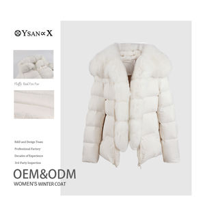 Новинка: Высококачественный белый женский пуховик с отделкой из искусственного меха лисы и наполнителем из премиального утиного пуха по цене производителя - Product Image 2