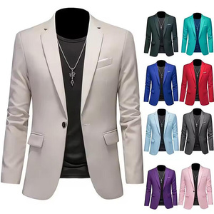 <span class=keywords><strong>Veste</strong></span> de <span class=keywords><strong>costume</strong></span> décontractée <span class=keywords><strong>tendance</strong></span> pour <span class=keywords><strong>homme</strong></span> RNSHANGER, coupe ajustée, sans repassage, à un bouton, pour l'automne - Product Image 1