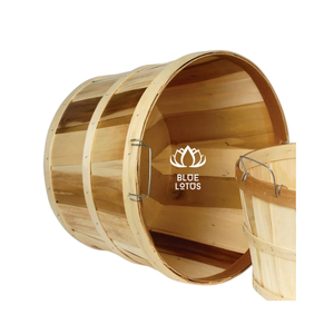 Manufacture <b>Wooden</b> Bushel Crab Basket With Lid / <b>Wooden</b> Crab <b>Bins</b> With Lids Crab Harvesting Baskets Blue Lotus +84966274584 - Product Image 1