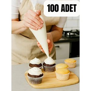 ถุงบีบครีมแบบใช้แล้วทิ้งขนาดใหญ่ 100 ชิ้น สำหรับอุปกรณ์ตกแต่งเค้ก - Product Image 1