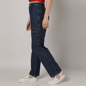 Pantalon en jean pour femme de couleur unie écologique de marque Prix ​​bas Fabricant en gros Toutes saisons Pantalon en jean pour femme - Product Image 2