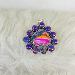 จี้ทองแดงสีเทอร์ควอยส์เงินสเตอร์ลิงทำด้วยมือจี้อัญมณีสำหรับเด็กของขวัญสำหรับฮินดูของเธอ925 - Product Image 4