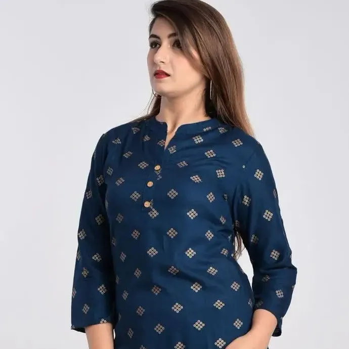 Neuzugang handgefertigte handblock gedruckte kurze gerade Kurta für Damen lässige Kleidung Kurta