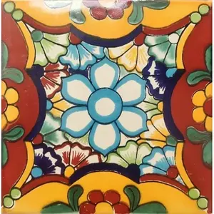 Carreaux d'art mosaïque en céramique mexicaine 6 "x 6" faits à la main 40 carreaux individuels # G-013 pour l'intérieur et l'extérieur de la brique réfractaire de conception européenne - Product Image 1