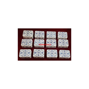 New Latest Design Handmade Blue Mother Of Pearl <b>Gifting</b> Rectangular White Marble Inlay <b>Boxes</b> For <b>Ramadan</b> Festival Decoration - Product Image 1