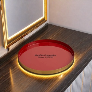 ถาดโต๊ะเครื่องแป้งในห้องน้ำถาดกลมเคลือบเมเอนาแบบหรูหรากำหนดเอง - Product Image 5