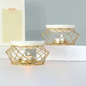 หัวเผาโลหะทรงกลมพร้อมแบ็กเกอร์สีดำทองสำหรับใช้ในบ้าน - Product Image 3