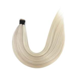 ผมต่อแบบ I-Tip เรมี่ แท้จากรัสเซีย แบบตรงและแบบลอนลึก # 18b/1001 สีบลอนด์มุกผสมสีน้ำตาลเข้ม - Product Image 1