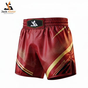 กางเกงชกมวย MMA สีดำแบบกำหนดเอง ยืดหยุ่น แห้งเร็ว ระบายอากาศได้ดี สำหรับกีฬาคิกบ็อกซิ่งและกราปลิง 男女兼用 - Product Image 1