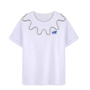 Wholesale Men <b>Rhinestone</b> T Shirt Design Luxury Casual <b>Top</b> Soft Cotton Comfortable Summer Wear - Product Image 2