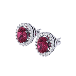 Pendientes de Plata de Ley Chapados en Oro con 2 Turmalinas de Corte Ovalado y 40 Circonitas Cúbicas de 11.8 mm, Joyería Fina - Product Image 2