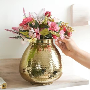 Bestest Quality Modern Stainless Steel Flower <b>Vases</b> Glossy Gold Polished Finish Eco-Friendly Handmade Home Decor Tabletop Luxury - Product Image 1