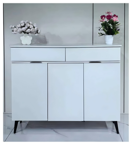 Meuble console de rangement autoportant moderne blanc au design minimaliste pour salon, avec fonction gain de place - Product Image 1