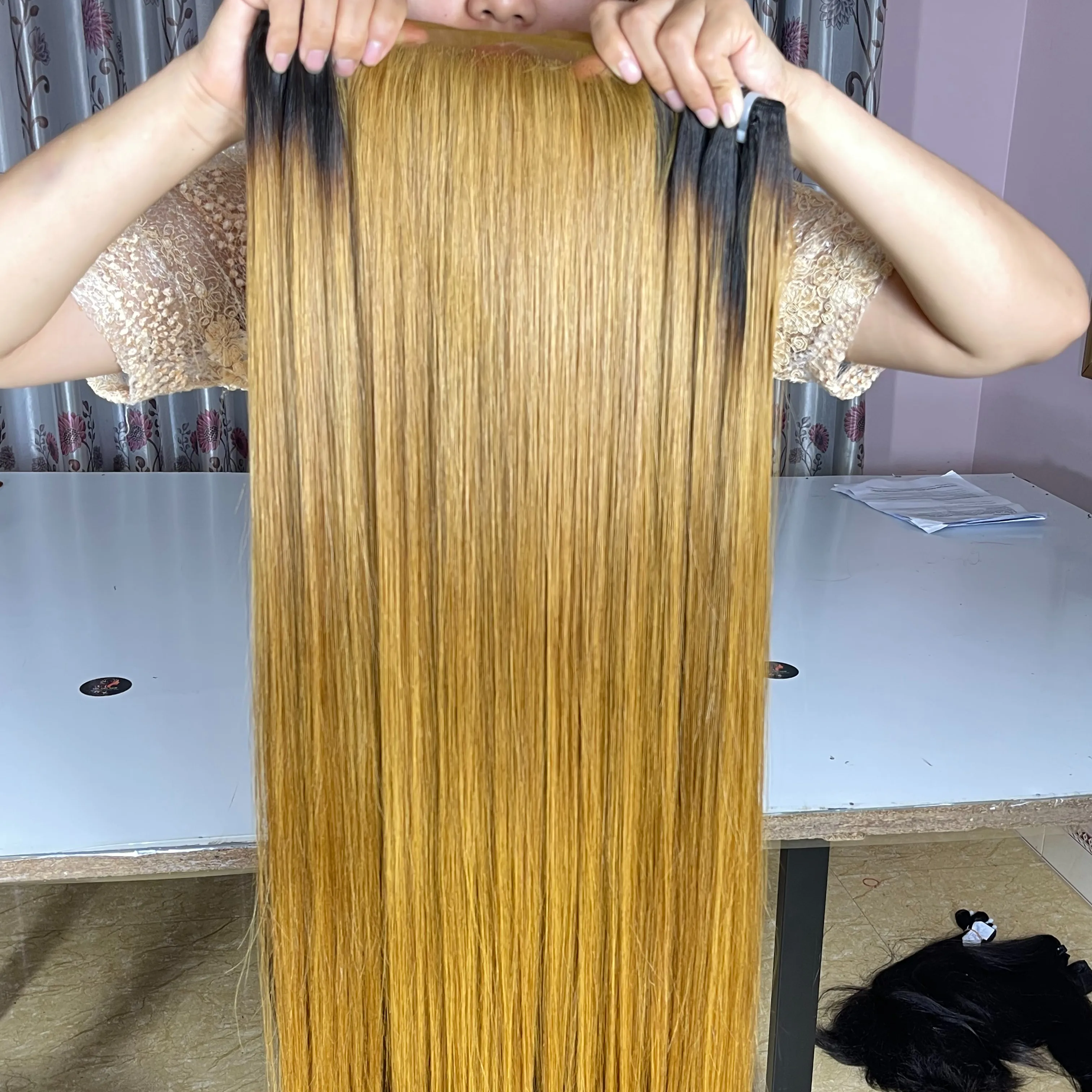 Großhandel 100% Virgin Russian Hair Extensions Braune Farbe Double Drawn Micro Bead Flat U I K rohes Haar rohes indisches Haar