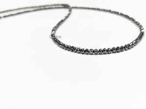 Perles en pierre naturelle diamant noir perles en vrac pour la fabrication de bijoux et l'artisanat perles de diamant Rondelle à facettes de haute qualité 2-3mm - Product Image 5