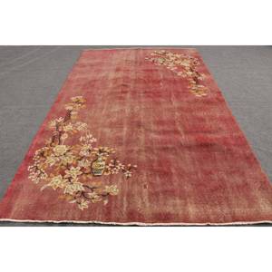 Alfombra de área grande turca Vintage de 6,4x9,6 pies, diseño de retales de estilo bohemio rojo, Material de lana, látex de 10mm para decoración de habitación de pasillo - Product Image 1