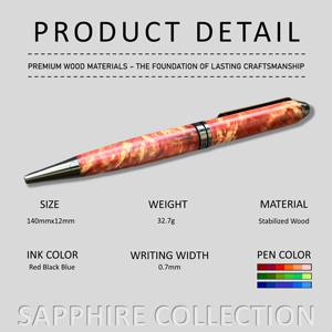 ปากกาลูกลื่นไม้เคลือบเรซิ่นสีเขียว-แดง-น้ำเงิน รุ่น Sapphire Collection งานแฮนด์เมดสุดหรู ขนาดหัวปากกา 0.7 มม. เหมาะสำหรับเป็นของขวัญทางธุรกิจหรือของที่ระลึก - Product Image 2