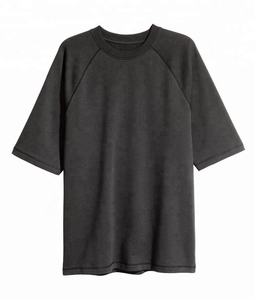 Camiseta de algodón orgánico 100% de gran tamaño para hombre, camiseta gruesa de 240 gramos con patrón sólido con técnicas bordadas, camiseta de Jersey a granel - Product Image 2
