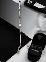 DAFNI BIG PAZAR Werbeartikel Handgefertigtes Böhmisches Perlenarmband Naturstein Edelmetall-Legierung Unisex Geschenk Istanbul