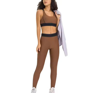 Ensemble de yoga personnalisé pour femmes, haute qualité, taille élastique, pantalon imprimé, respirant, séchage rapide pour la course et la gym, petit prix - Product Image 4