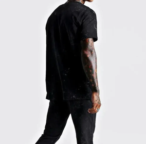 เสื้อยืดผ้าฝ้ายฟอกไซส์ใหญ่พิเศษสำหรับผู้ชายเสื้อซักแบบเปิดไหล่ตกจากโรงงานผ้าฝ้าย100% ออกแบบได้ตามต้องการ - Product Image 6