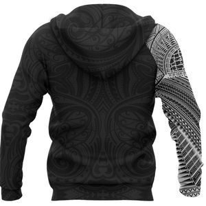 Personnalisation exclusive Samoa Tribal Hoodie Maori Tattoo Roman Reigns Design Plus Size Polyester Men's Warm Fleece Hoodies - Product Image 2