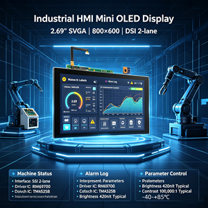 Écran OLED industriel à large plage de température (-40 à 85°C) : Affichage intégré SVGA 800x600 de 2,69 pouces pour appareils IA professionnels à bord - Product Image 1