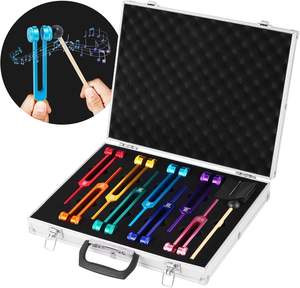 Ensemble de diapasons Chakra à usage professionnel 7 chakras et 1 diapasons à usage âme pour la thérapie de méditation de guérison de l'ADN Yoga - Product Image 1