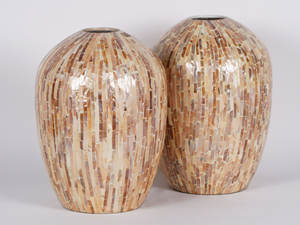 Más vendidos HNH Craft Round Mother of Pearl Florero de mesa moderno Diseño OEM Personalizar Hecho a mano Vietnam al por mayor - Product Image 6