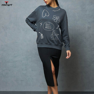 Diseño personalizado impreso mujer pulóver manga larga impresión Digital otoño a prueba de viento transpirable sudadera precio al por mayor para - Product Image 5