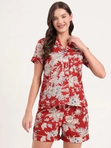 Conjunto de Dos Piezas para Mujer, Camisa con Estampado y Mangas con Volantes, Estilo Casual y Elegante - Product Image 4