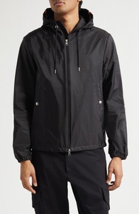 Veste coupe-vent d'hiver unisexe en toile à capuche avec poches, respirante, résistante à l'eau, logo sur le devant - Product Image 3