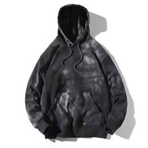 Pull à capuche personnalisé pour hommes, style Streetwear avec panneau, patchwork découpé et cousu, sweats à capuche 100% coton délavés à l'acide pour unisexe - Product Image 1