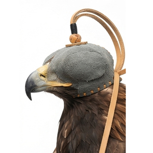 Custom Soft Leather Falconry Hood Hunting Falcon Embossed Design Outdoor Equipment One Size All Seasons Portable Lightweight - Product Image 4