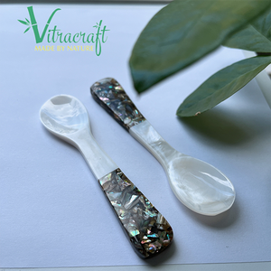 Cuillère combine plastique Mica et nacre Cuillère à caviar faite à la main Convient pour profiter de caviar coûteux Taille 10cm - Product Image 5