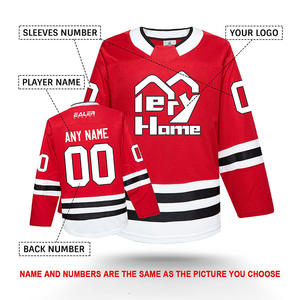 Maillots de hockey avec logo personnalisé OEM Uniformes de hockey sur glace sublimés avec matériau en polyester de style vierge Nom de l'équipe sur mesure - Product Image 5