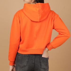 Pull à capuche court personnalisé de haute qualité pour femmes Streetwear à manches longues Crop Top Sporty Blank Hoodies OEM ODM - Product Image 4